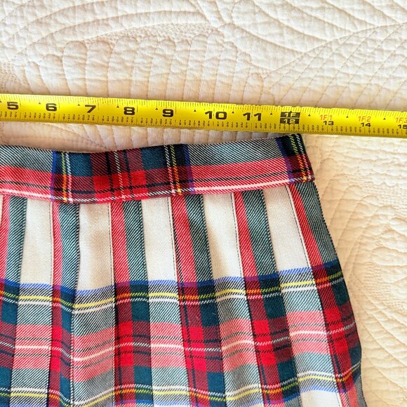 Vintage 80s 100% Wool Tartan Plaid Pleated Midi Skirt Size 6 | Made in Scotland - Picture 13 of 14